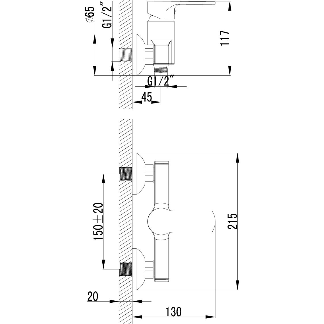 Смеситель для душа с аксессуарами Lemark Plus Grace, LM1503C