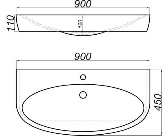Умывальник Aqwella Escape 900, Esc.09.04.D