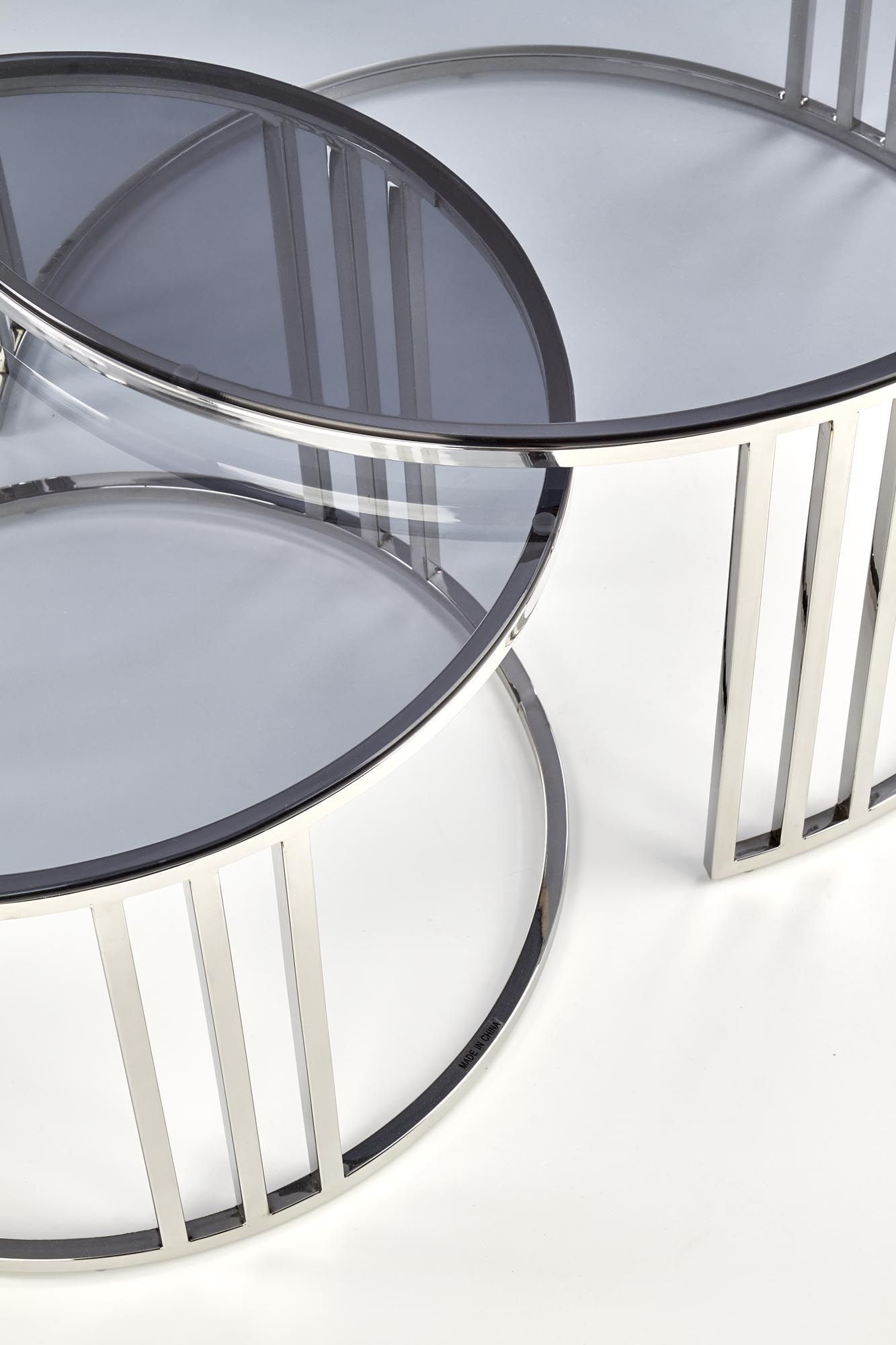 Комплект Halmar Mercury (2 стола журнальных) хром/дымчатый, V-CH-MERCURY-LAW