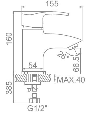 Смеситель для умывальника Ledeme L1064