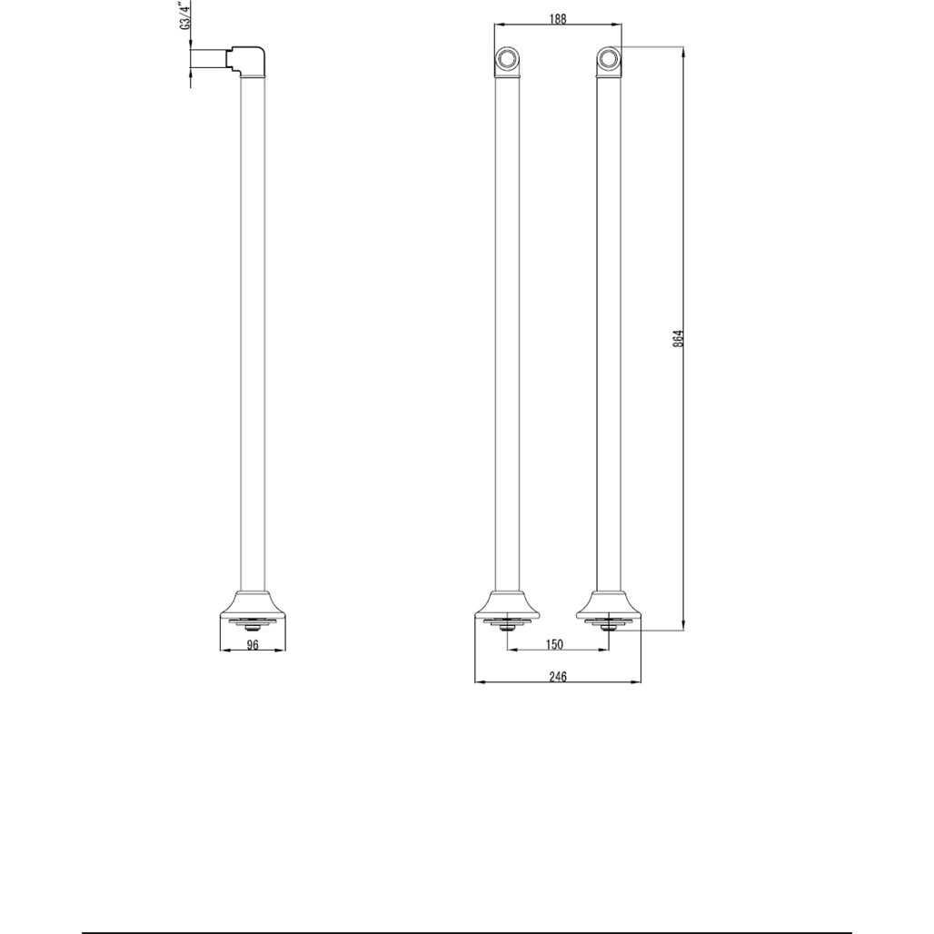 Комплект колонн для напольной установки смесителя Lemark, LM8565B
