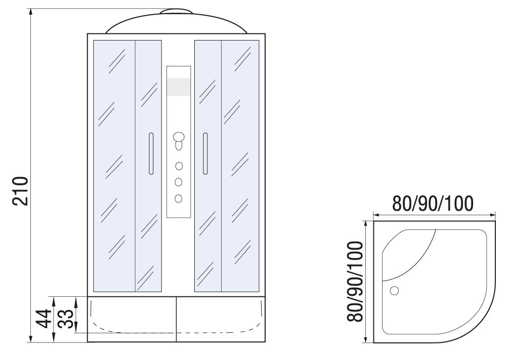 Душевая кабина River DUNAY 80/43 90/44 100/44 МТ