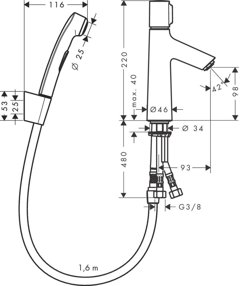 Смеситель для умывальника Hansgrohe Тalis Select S 100, 72291000