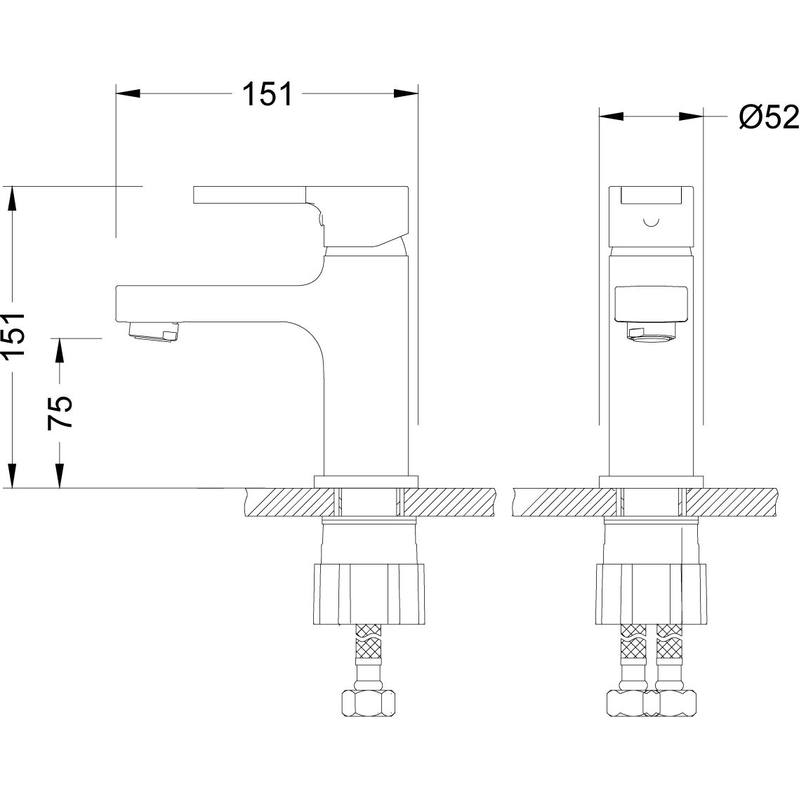 Смеситель для умывальника монолитный Lemark Aura, LM0606C