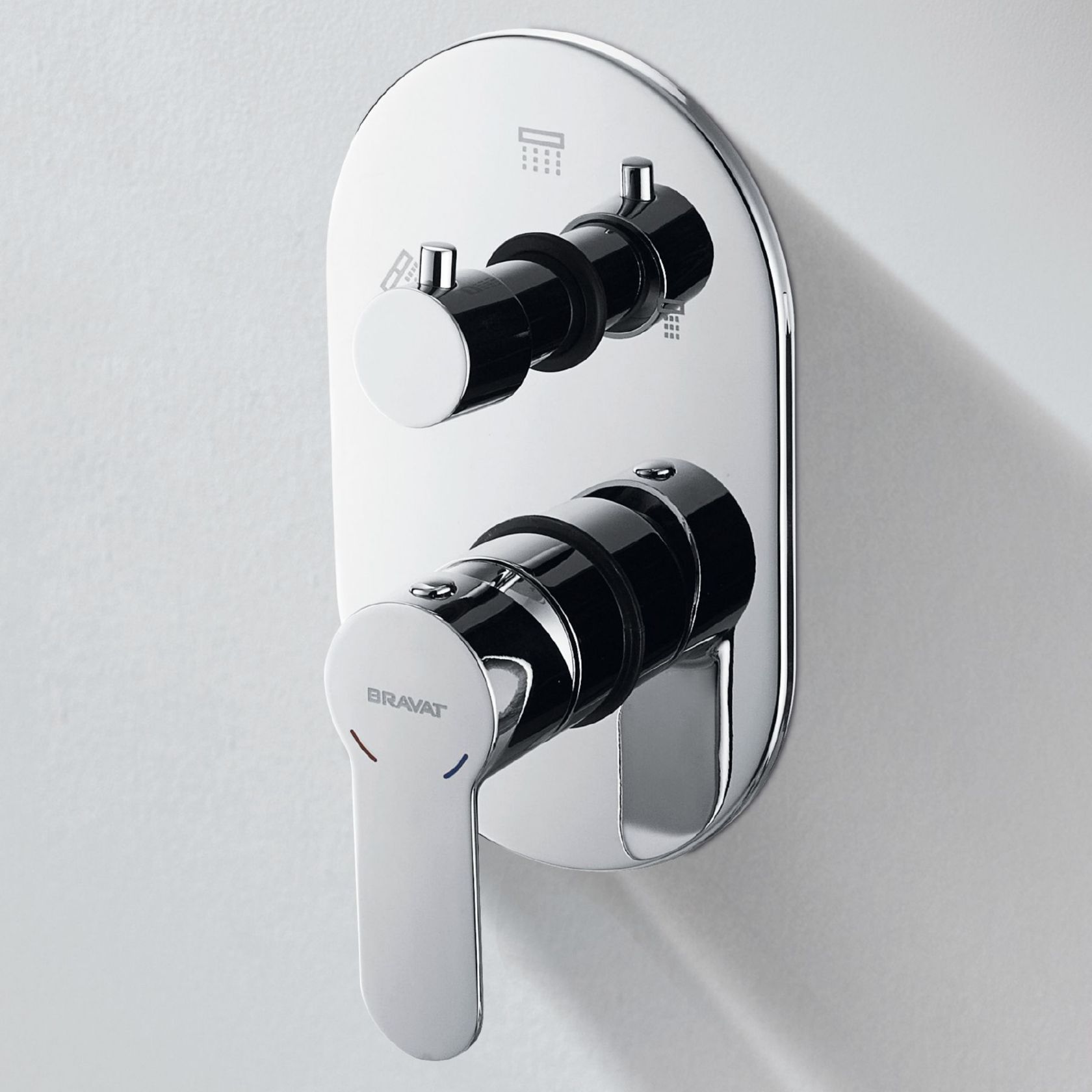 Накладка для смесителя скрытого монтажа Bravat New Moon (3 функции) P69191C