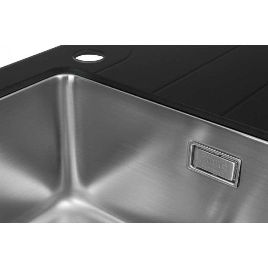 Мойка со стеклом ZorG GS 7850 black