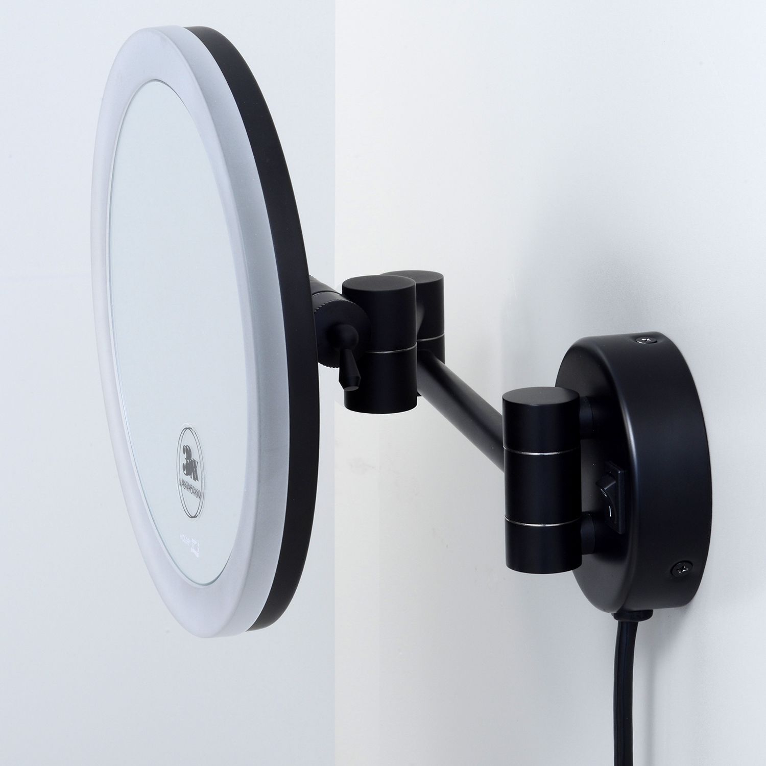 Зеркало с LED-подсветкой, 3-х кратным увеличением WasserKRAFT, K-1004BLACK