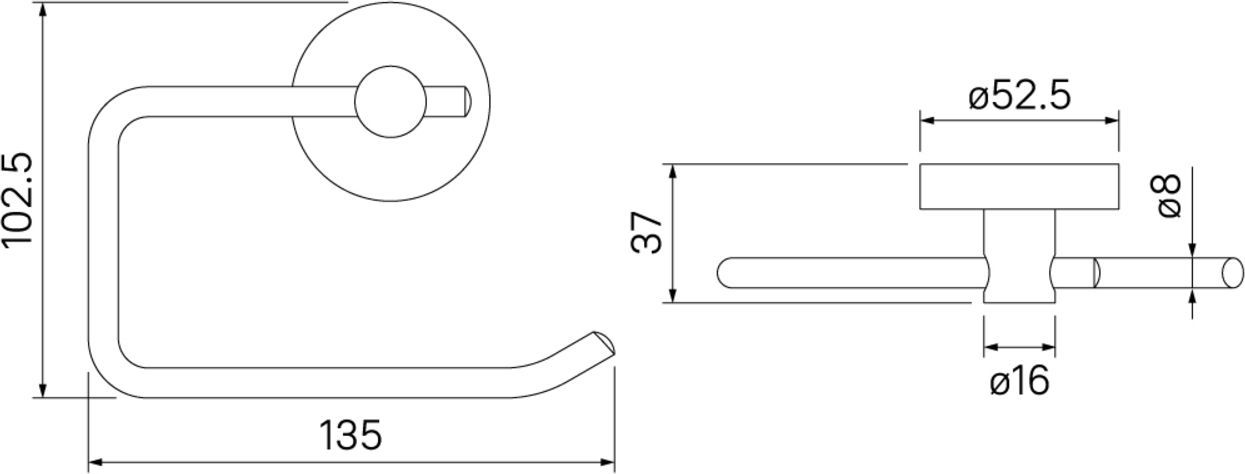 Держатель для туалетной бумаги без крышки, сплав металлов, Iddis Sena, SENSS00i43
