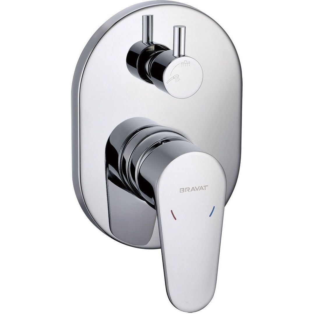 Смеситель скрытого монтажа Bravat Eler (2 функции) + накладка FB848238CP-2