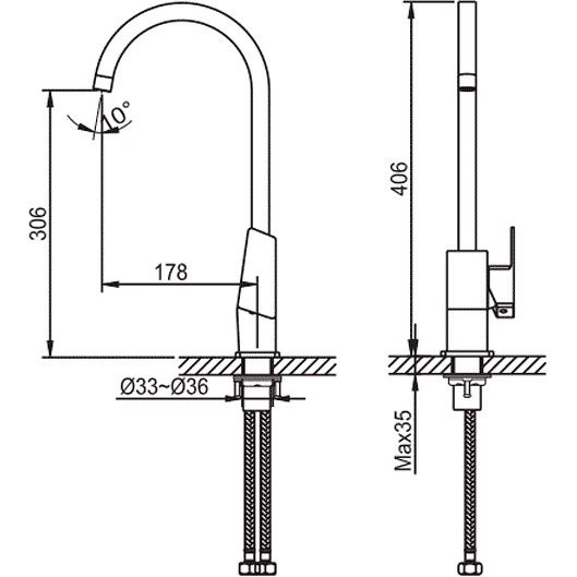 Смеситель для кухни Ahti Helsinki Gold, HE103011
