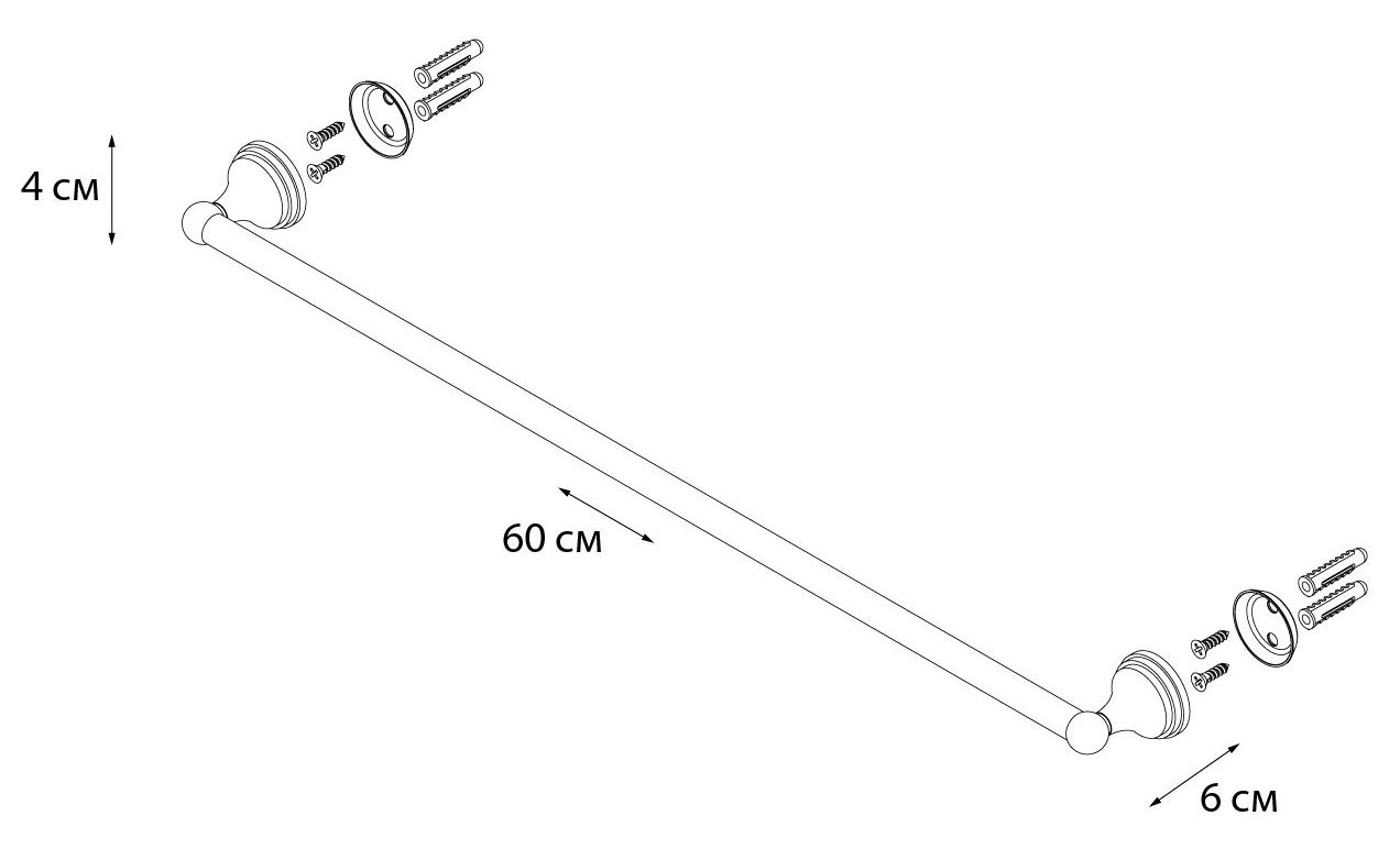 Полотенцедержатель трубчатый Grampus Laguna, GR-7801