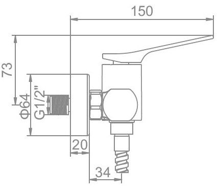 Смеситель для душа черный Ledeme L2075B