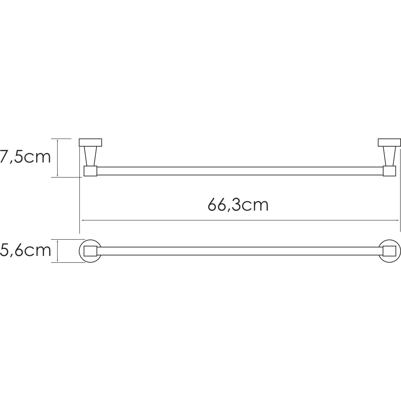 Держатель полотенец штанга WasserKRAFT Isen, K-4030