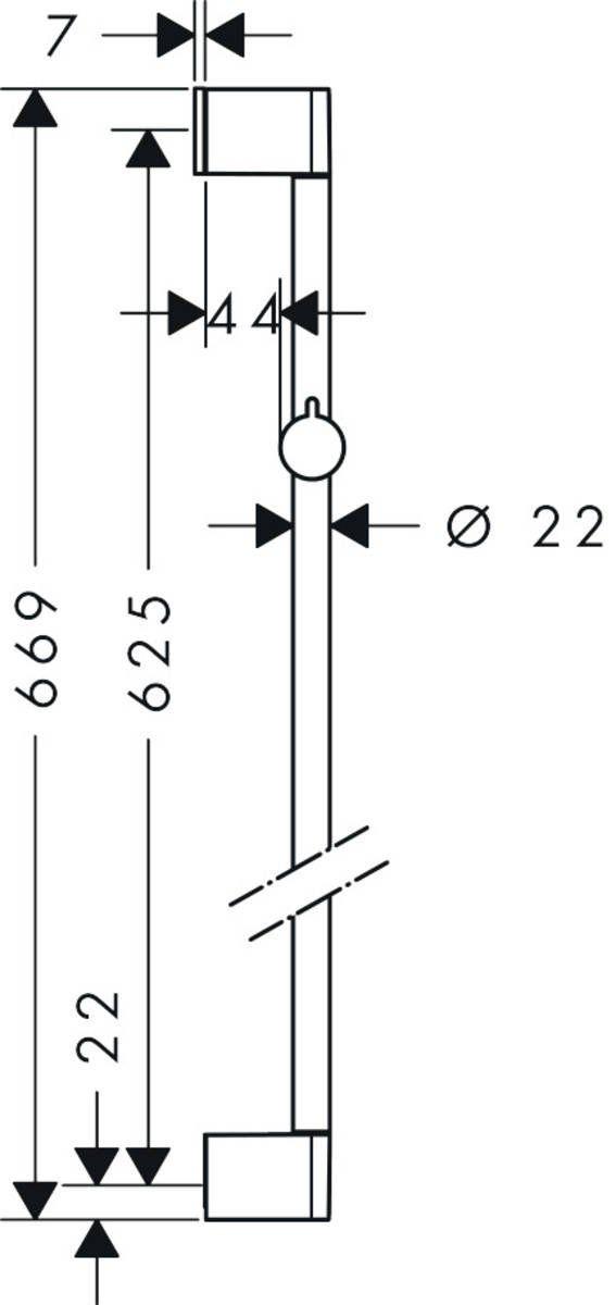 Душевая штанга Hansgrohe Croma 65 см, 26505000