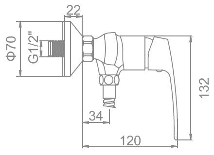 Смеситель для душа Ledeme L2072