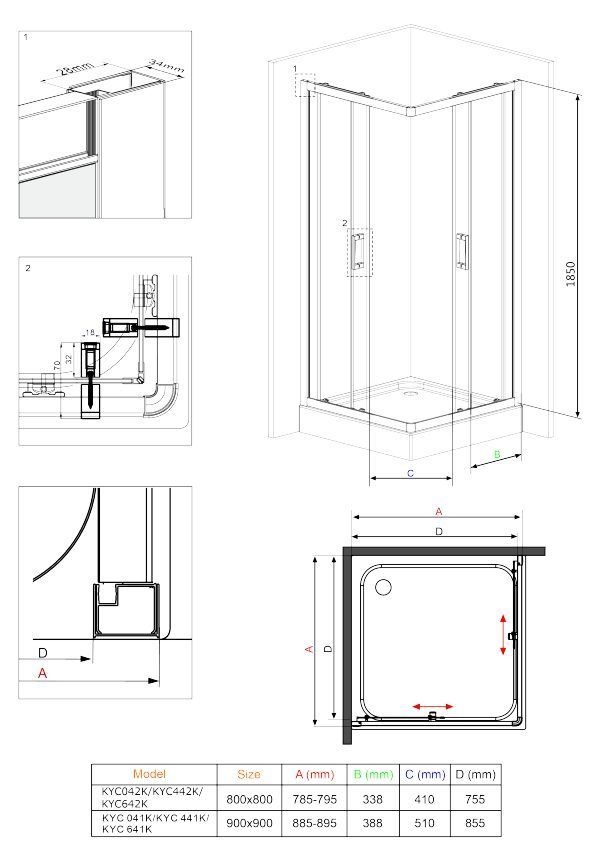 Кабина квадратная Deante Funkia