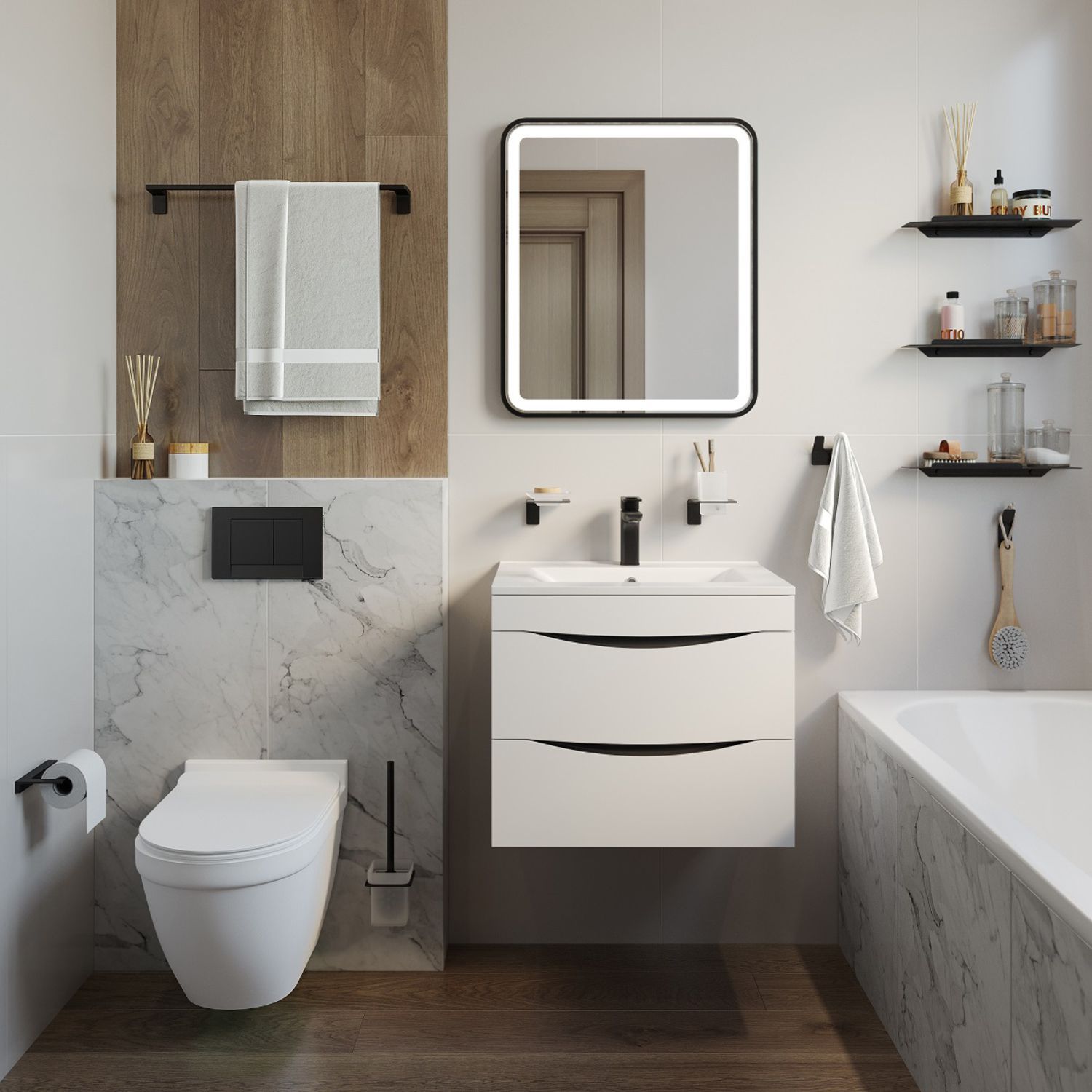 Ерш, матовое стекло, сплав металлов, черный, Iddis Slide, SLIBSG0i47