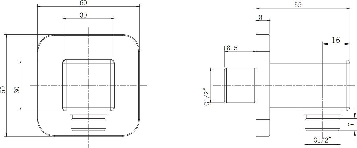 Угловое соеденение Omnires, 8815BBL