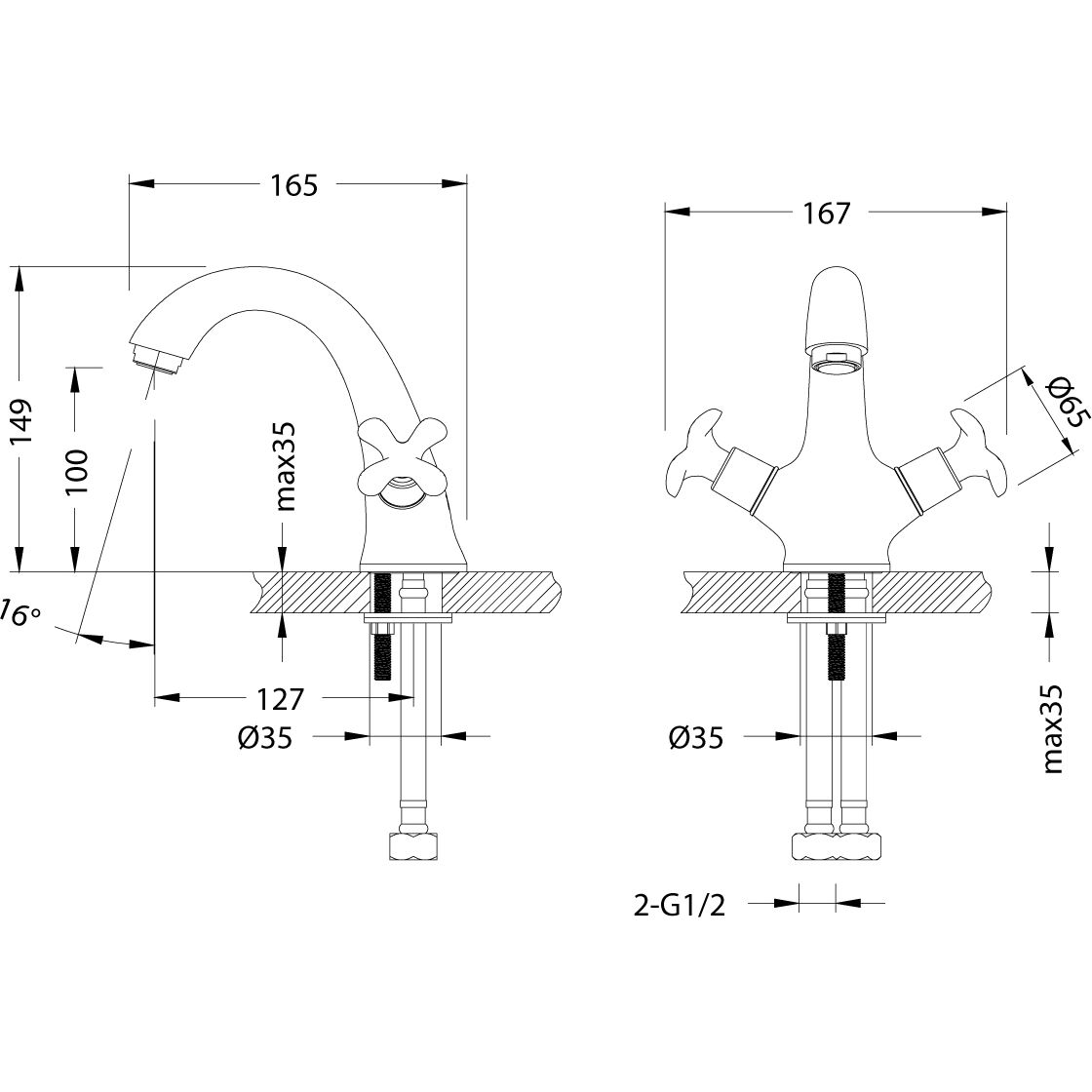 Смеситель для умывальника монолитный Lemark Flora, LM0106C