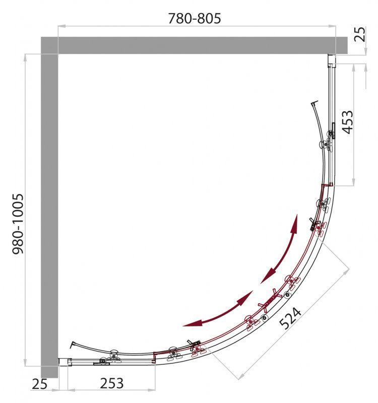 Душевой уголок BelBagno Sela RH-2 100x80 прозрачное