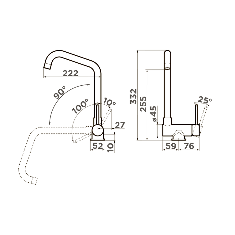 Кухонный смеситель Omoikiri Mori (латунь/хром), 4994320