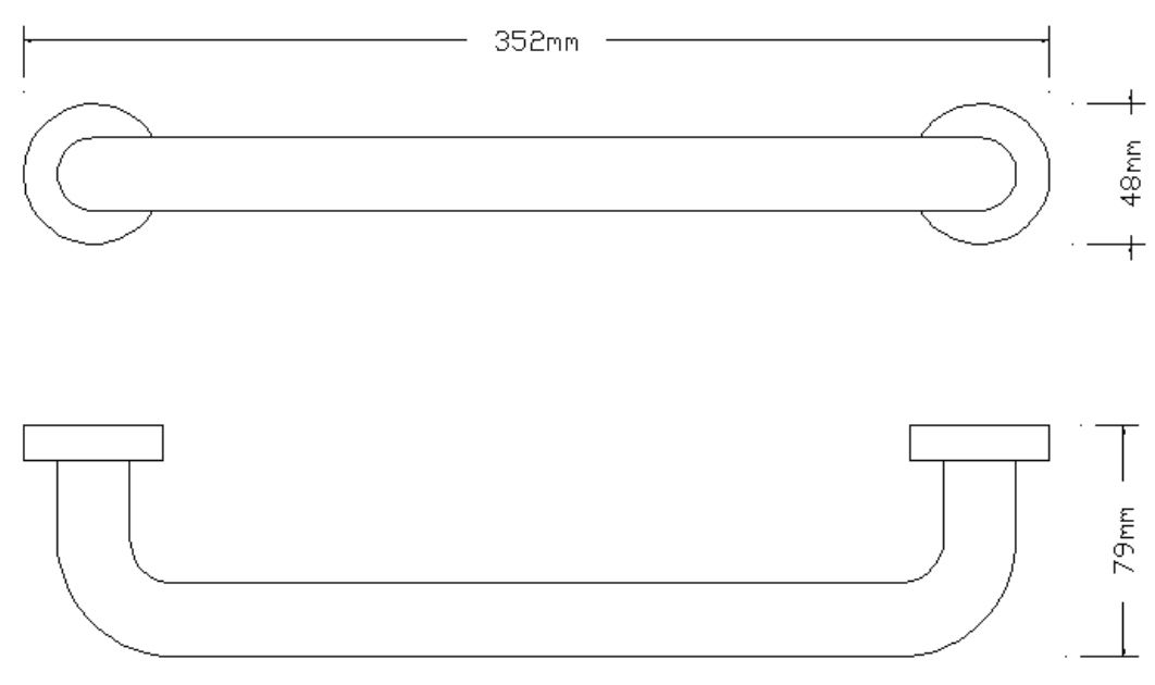 Поручень опорный Omnires Uni, UOP-35/MCR