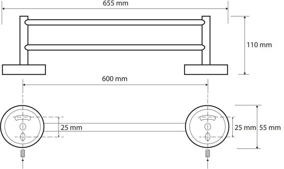 Полотенцедержатель двойной Bemeta Dark, 104204050