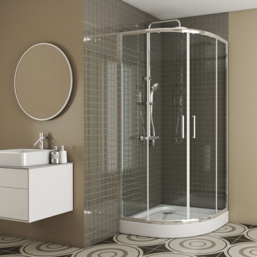 Полукруглый душевой уголок с поддоном Bravat Drop