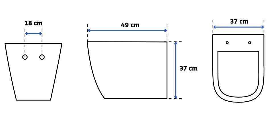 Унитаз подвесной безободковый Rea Carlo Flat Black Matt, REA-C8489