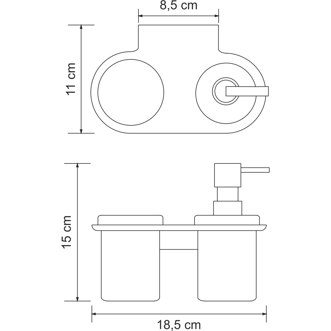 Держатель стакана и дозатора WasserKRAFT Kammel, K-8389