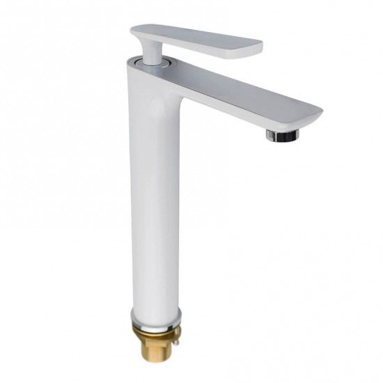 Смеситель для раковины высокий белый/хром Frap F1052-56