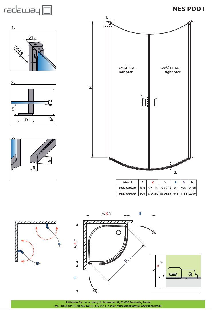 Душевая кабина Radaway Nes PDD I
