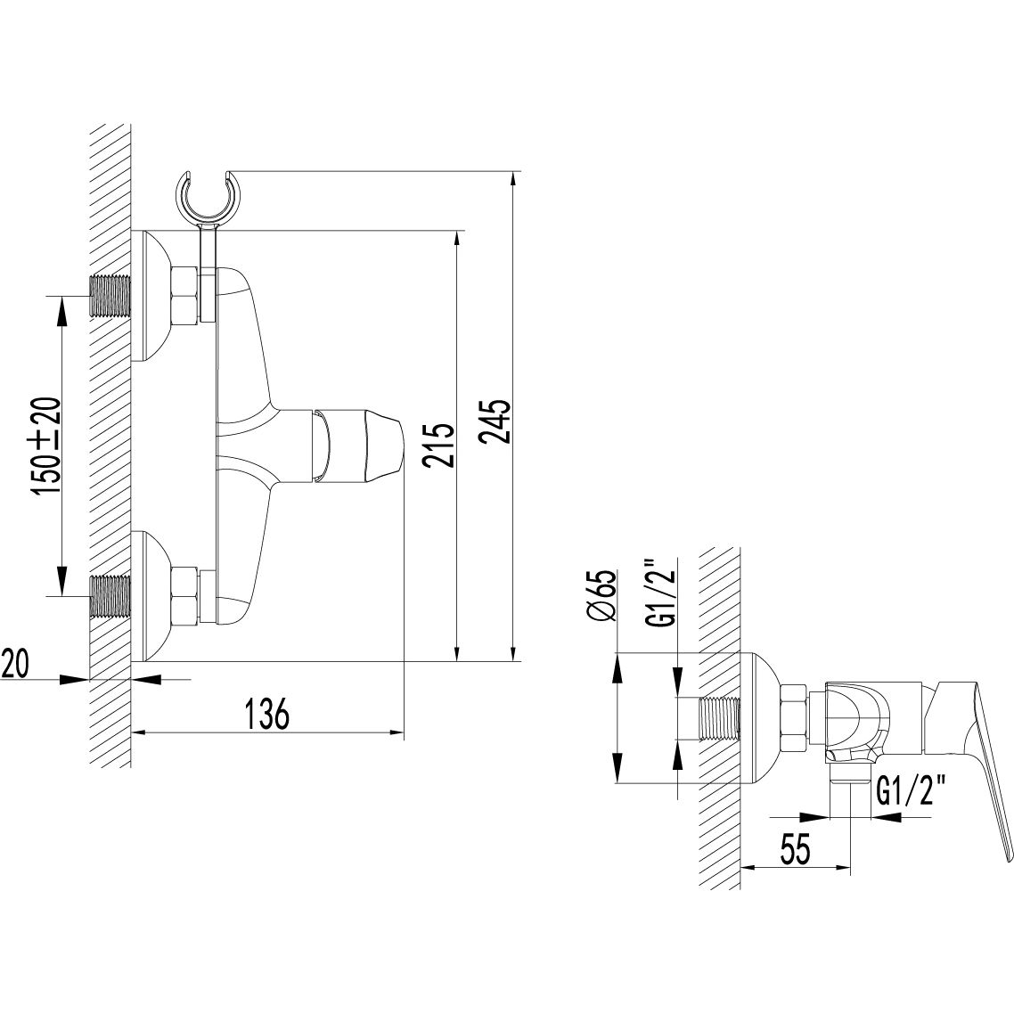 Смеситель для душа одноручный Lemark Partner, LM6559C