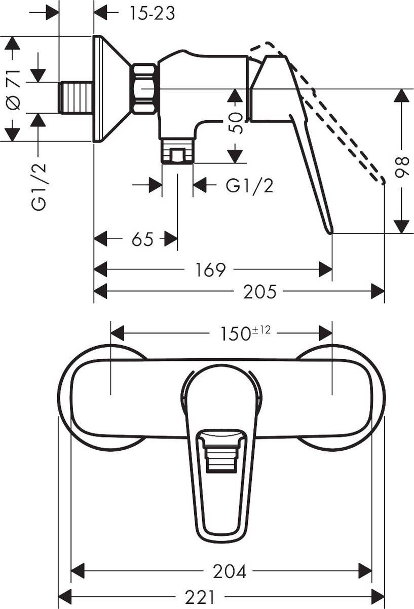 Смеситель для душа Hansgrohe Novus Loop, 71360000