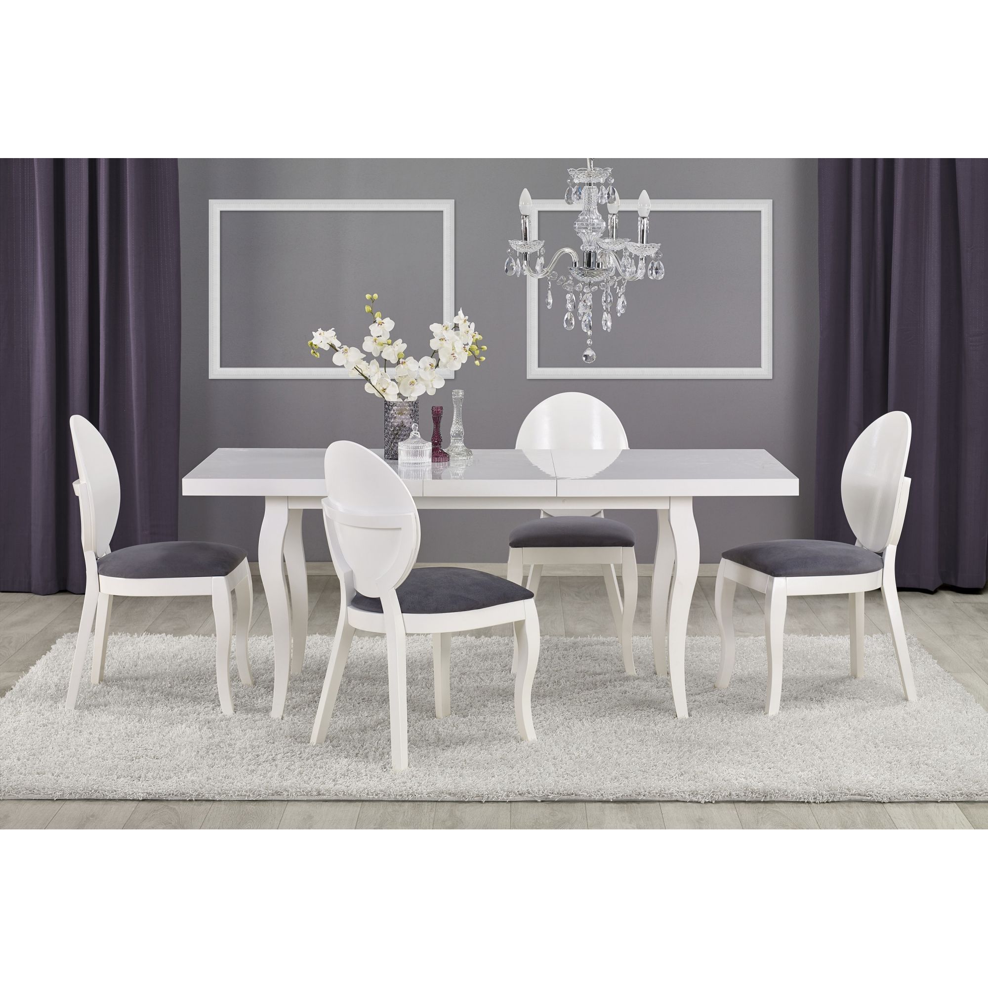 Стол обеденный Halmar Mozart 160 раскладной белый, V-PL-MOZART-ST-160/240