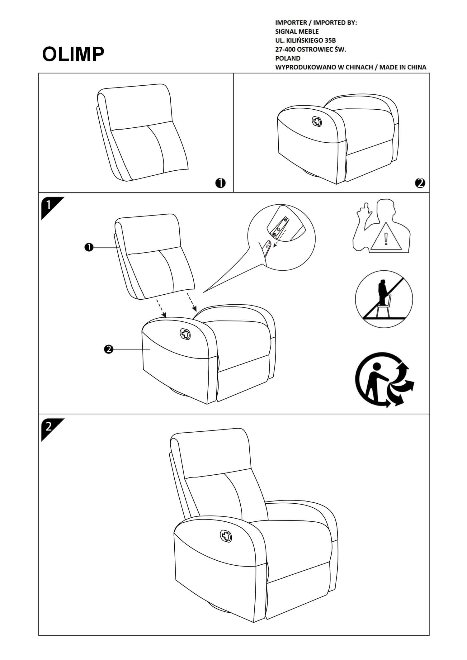Кресло Signal Olimp серый, OLIMPSZ