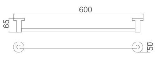 Полотенцедержатель одинарный 60 см (черный) Ledeme L71701B