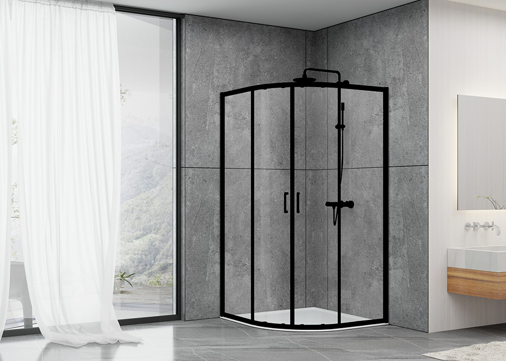 Радиальный душевой уголок Abber Schwarzer Diamant