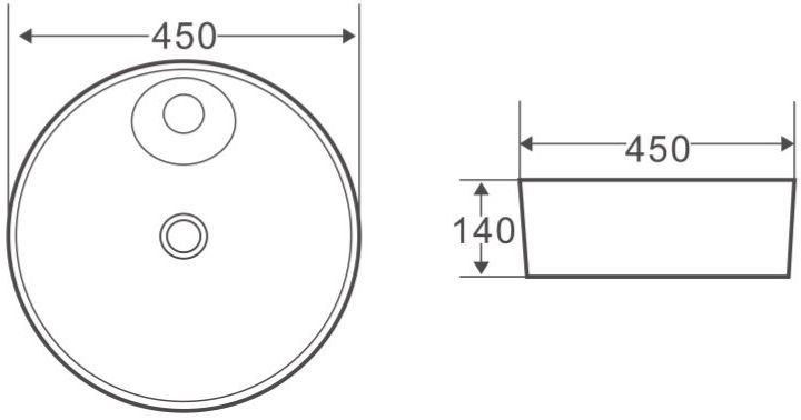 Раковина керамическая накладная Belbagno 45x45, BB1306