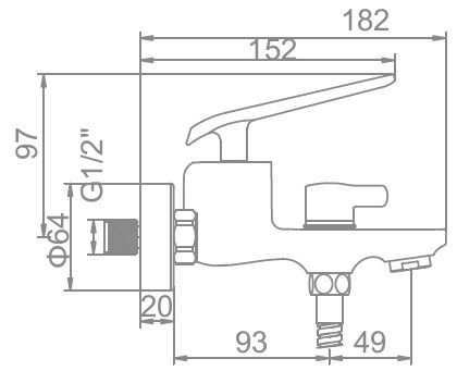 Смеситель для ванны Ledeme L3274