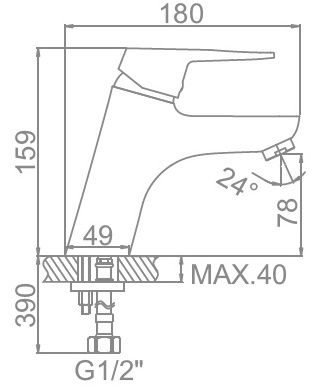 Смеситель для умывальника Ledeme L1040