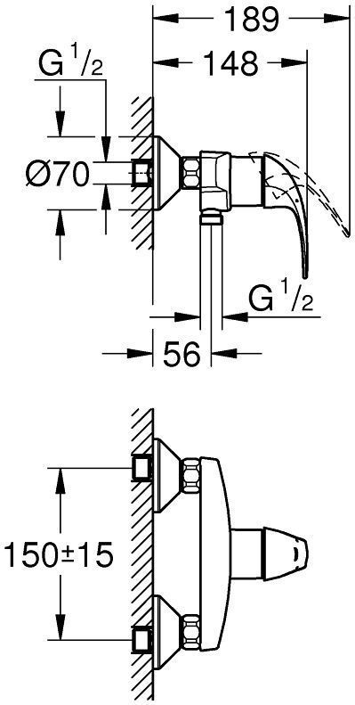 Смеситель для душа Grohe BauCurve, 23631000