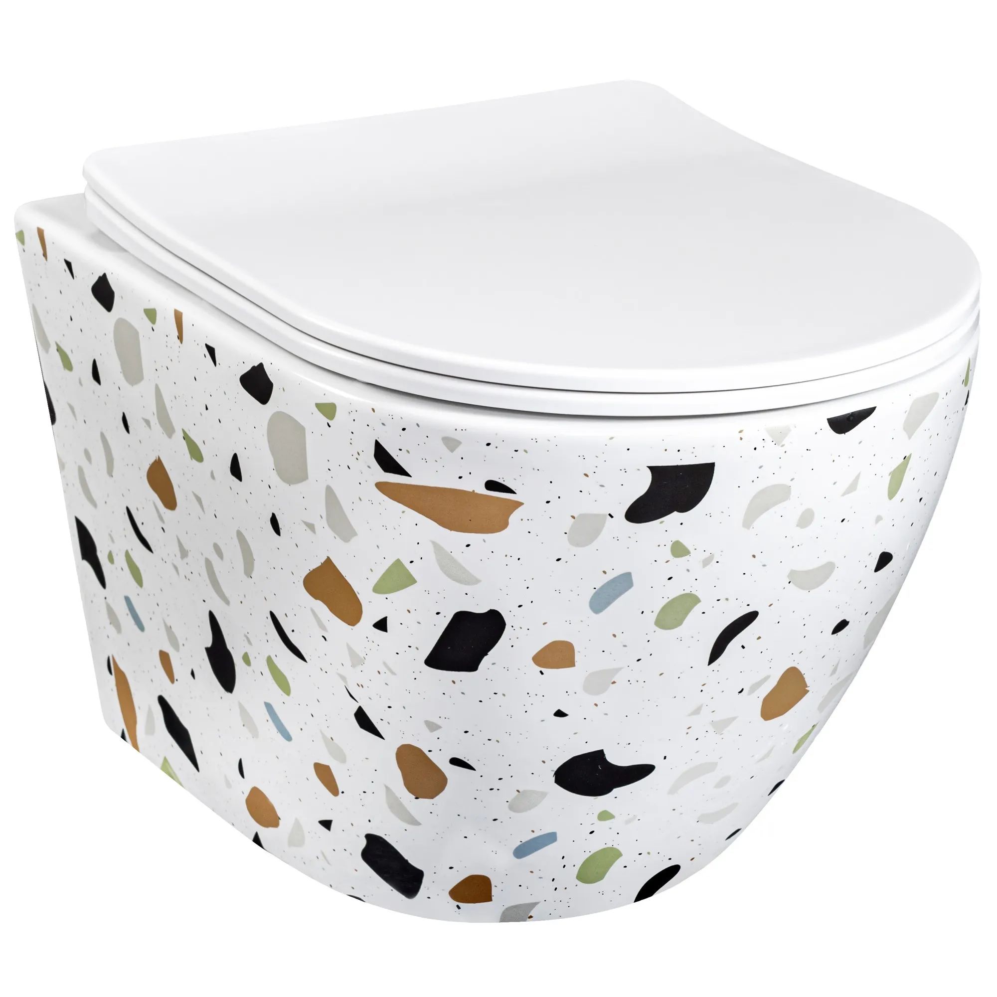 Унитаз подвесной Rea Carlos Terazzo Duroplast Flat, REA-C8005