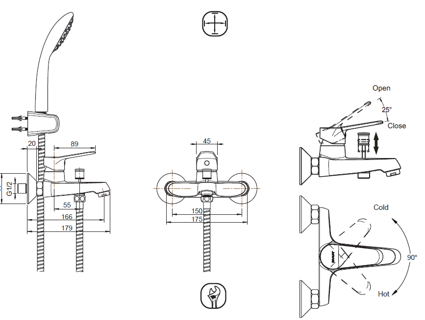 Смеситель для ванны Bravat Eco-K F6111147C-B