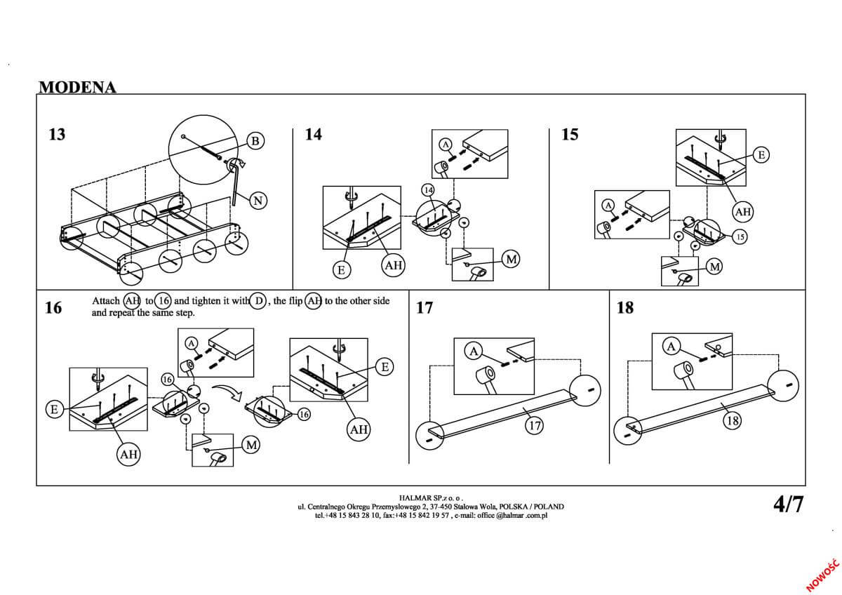 Кровать Halmar Modena 3 серый 160/200, V-CH-MODENA_3-LOZ-POPIEL
