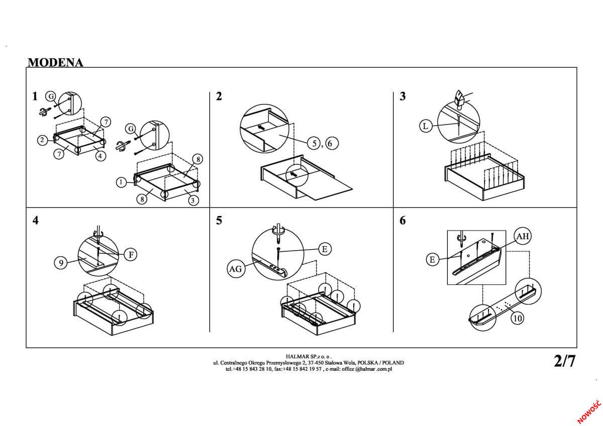 Кровать Halmar Modena 3 серый 160/200, V-CH-MODENA_3-LOZ-POPIEL