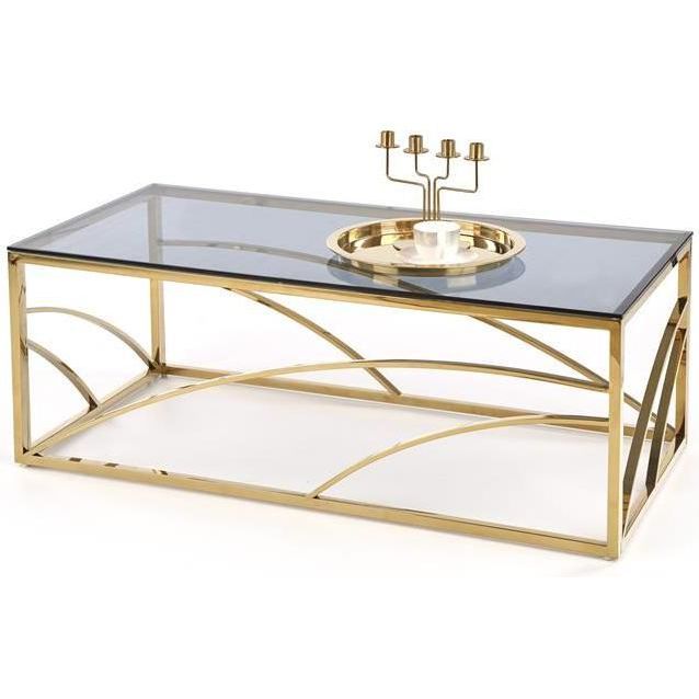 Стол журнальный Halmar Universe дымчатый/золотой, V-CH-UNIVERSE-LAW-ZLOTY