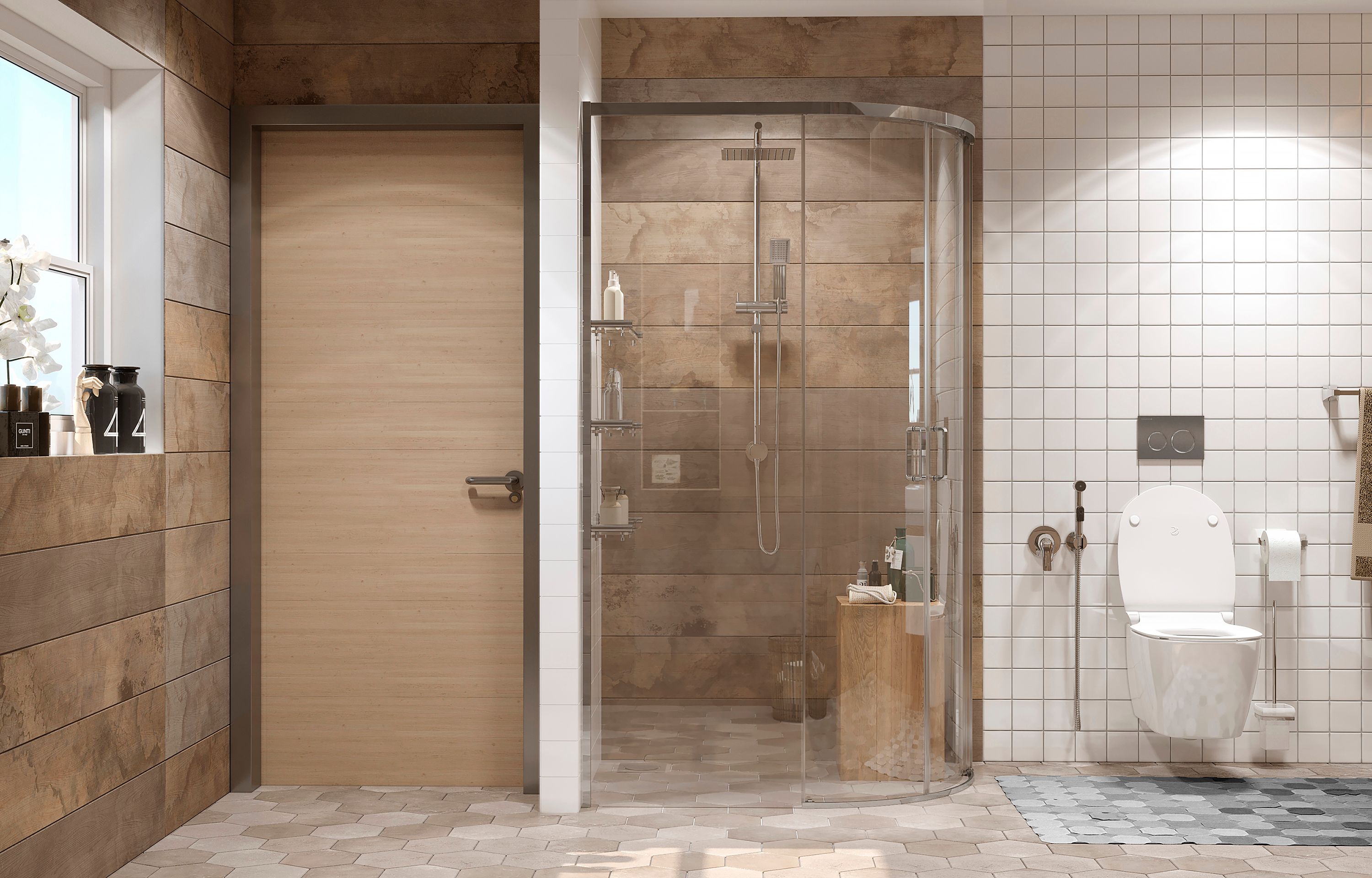 Полукруглое душевое ограждение Ambassadro Queen 11011103L