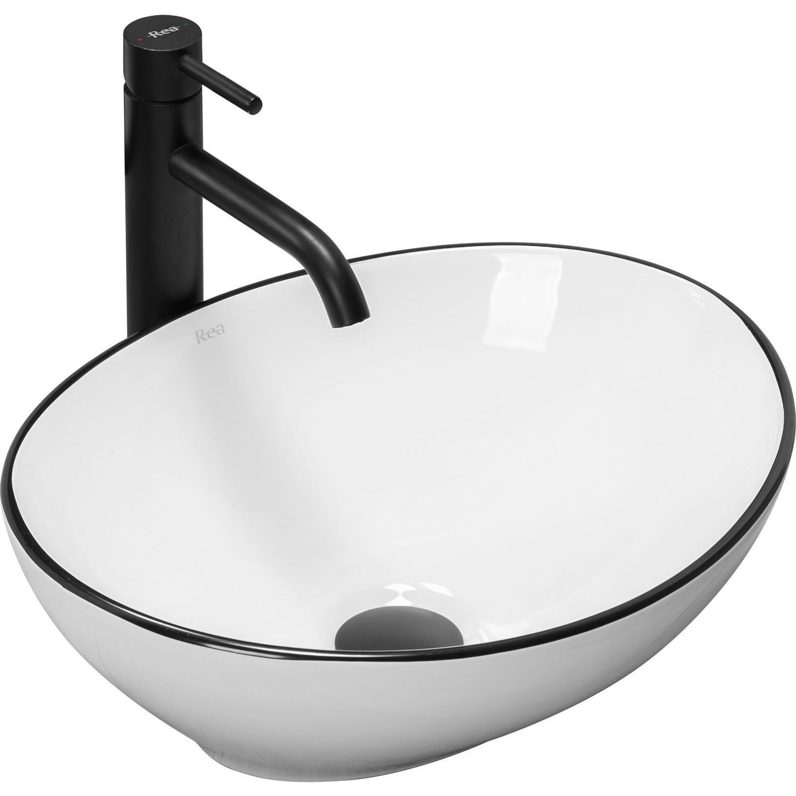 Умывальник Rea Sofia Black Edge 41x34.5, REA-U3217
