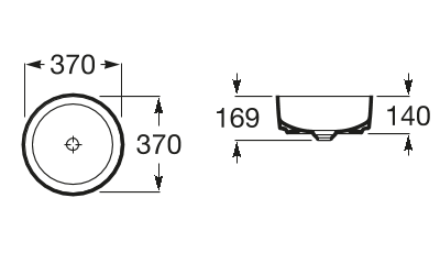 Раковина накладная Roca Inspira Round 37x37, A327523000